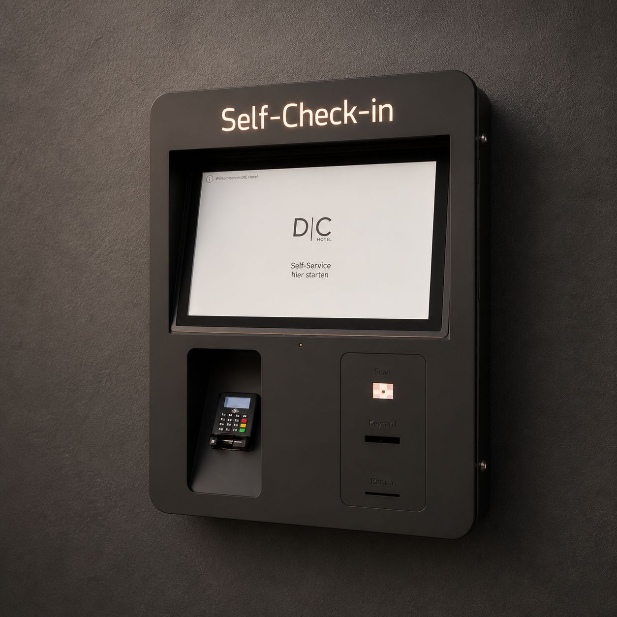 Digitaler Self-Check-in-Kiosk am D&C Hotel